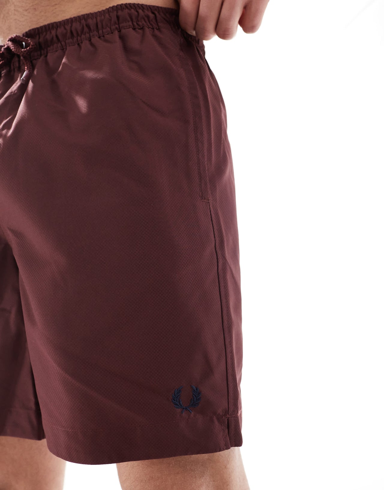 Fred Perry swim shorts in burgundy