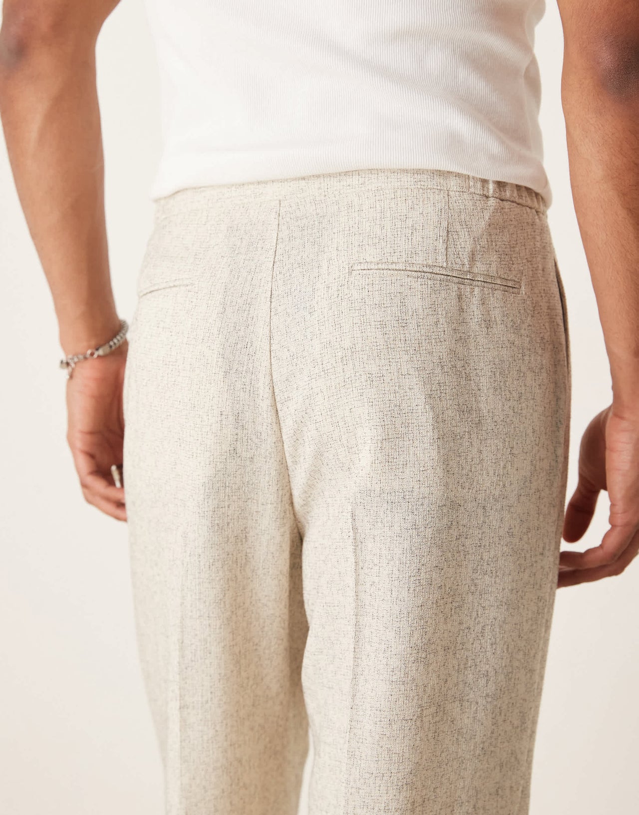 ASOS DESIGN wide leg suit trousers in cream