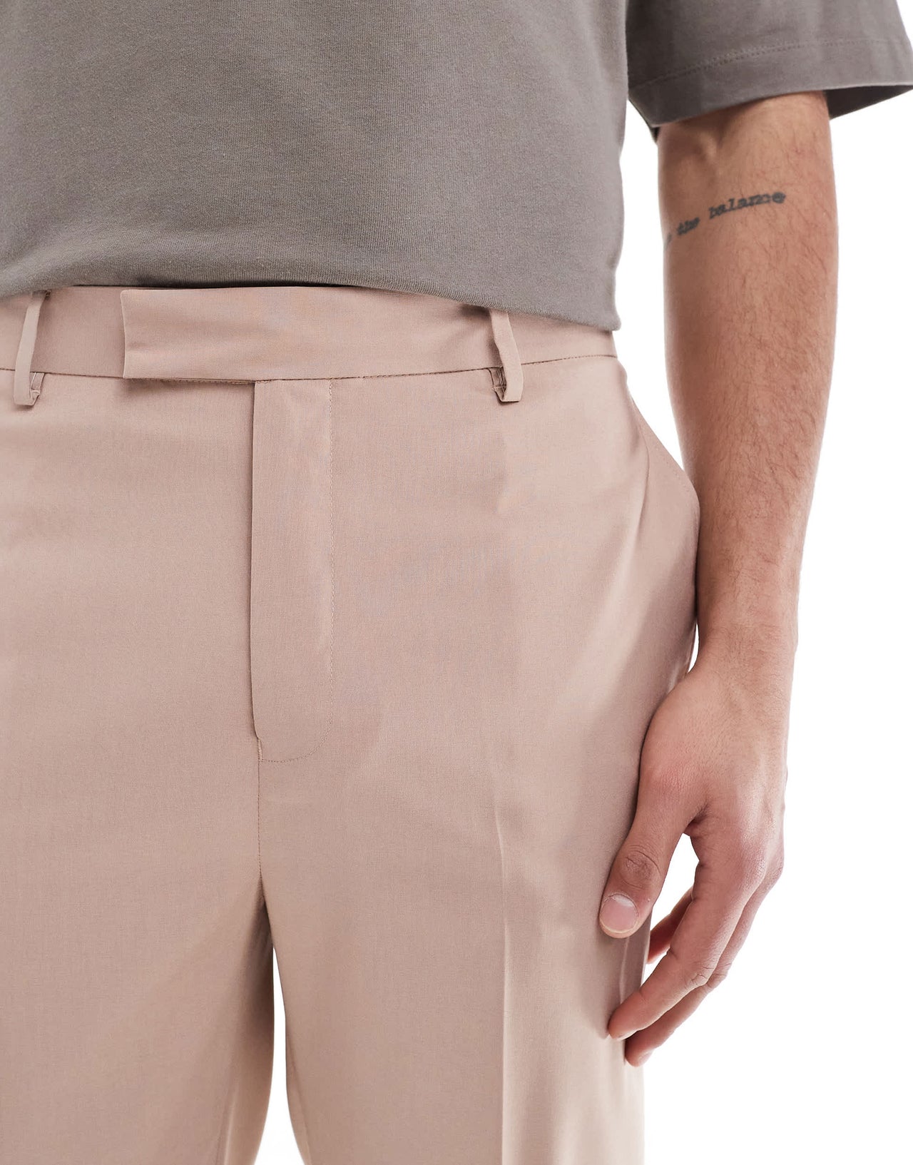 ASOS DESIGN tapered suit trousers in dusty pink