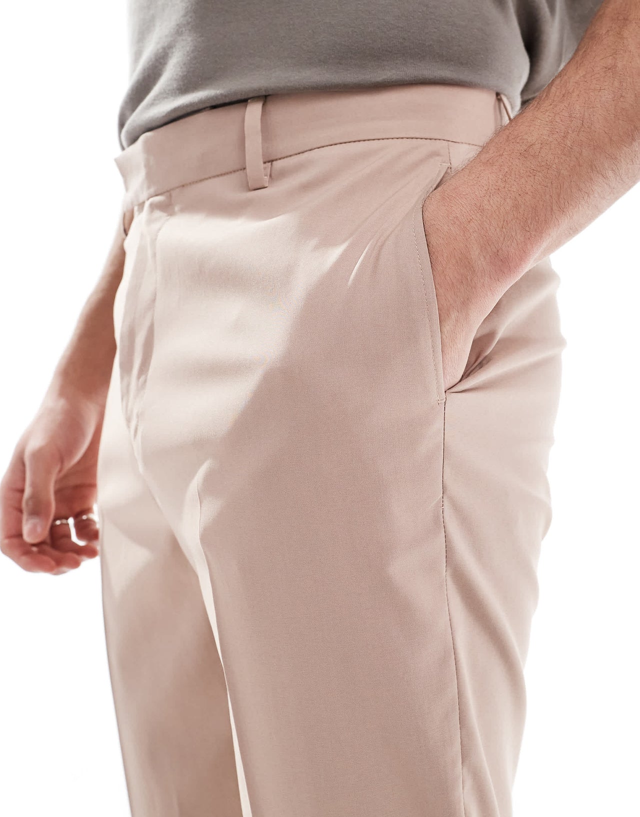 ASOS DESIGN tapered suit trousers in dusty pink