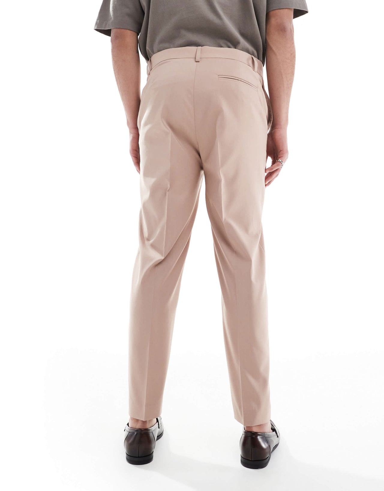ASOS DESIGN tapered suit trousers in dusty pink