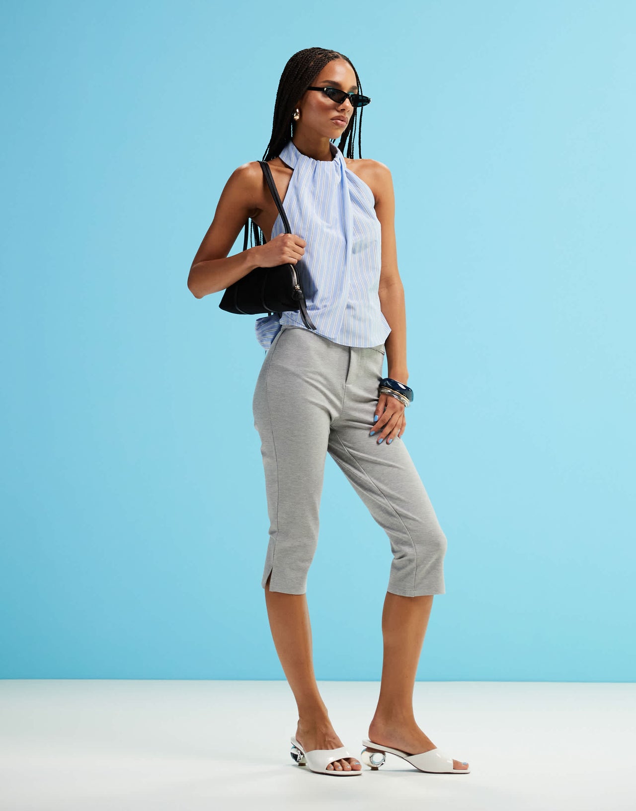 ASOS DESIGN ponte capri pant in grey