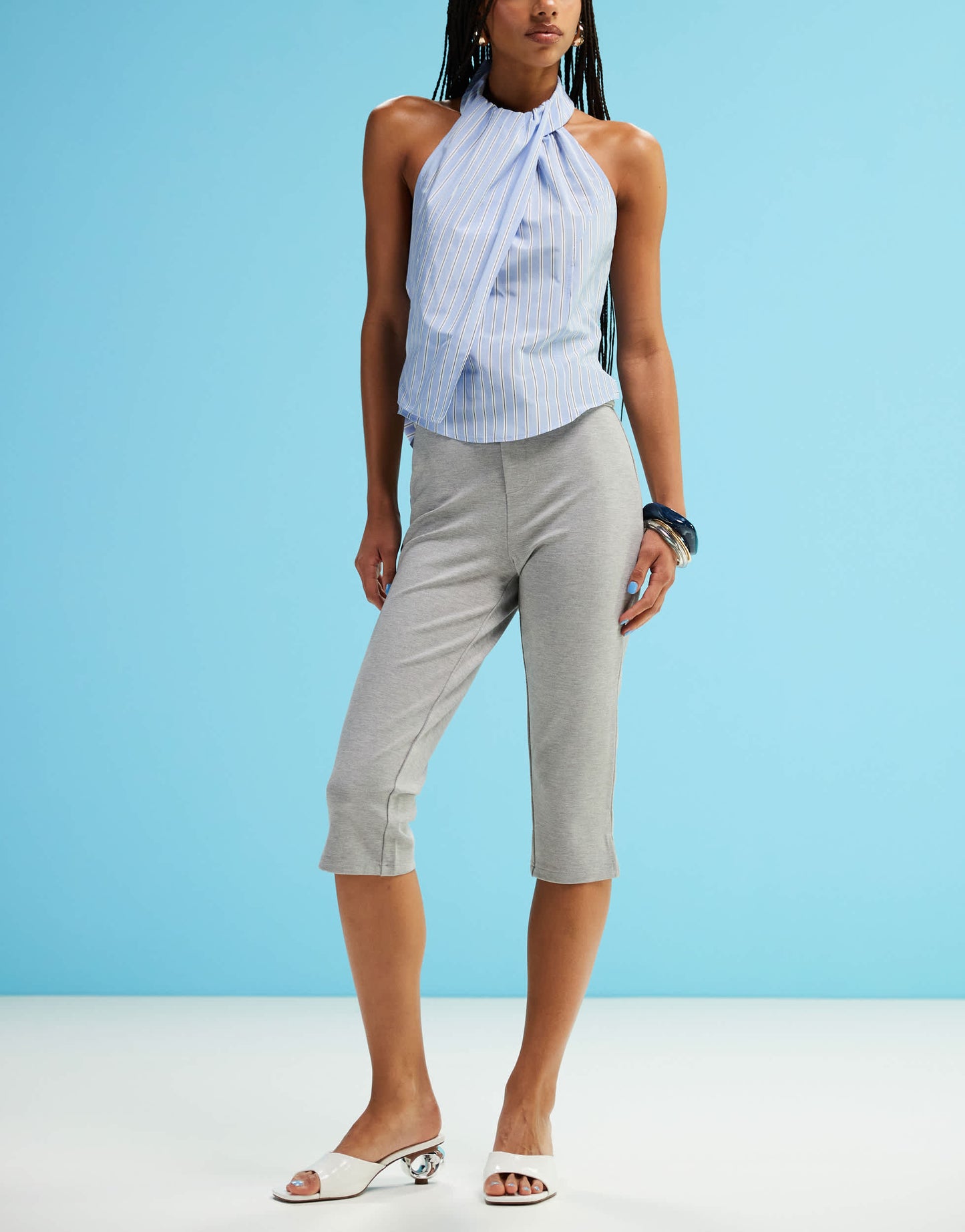 ASOS DESIGN ponte capri pant in grey