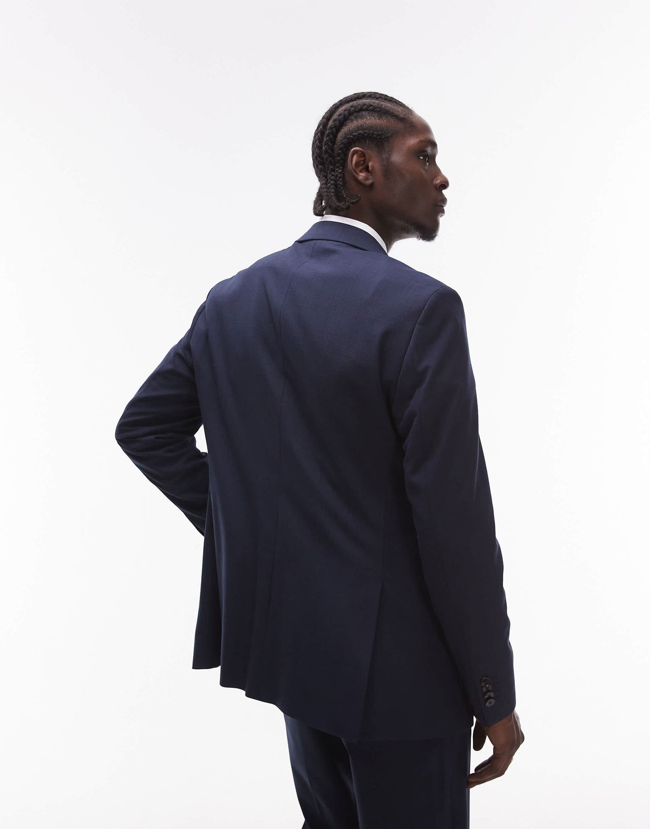 Mango herringbone blazer co-ord in navy