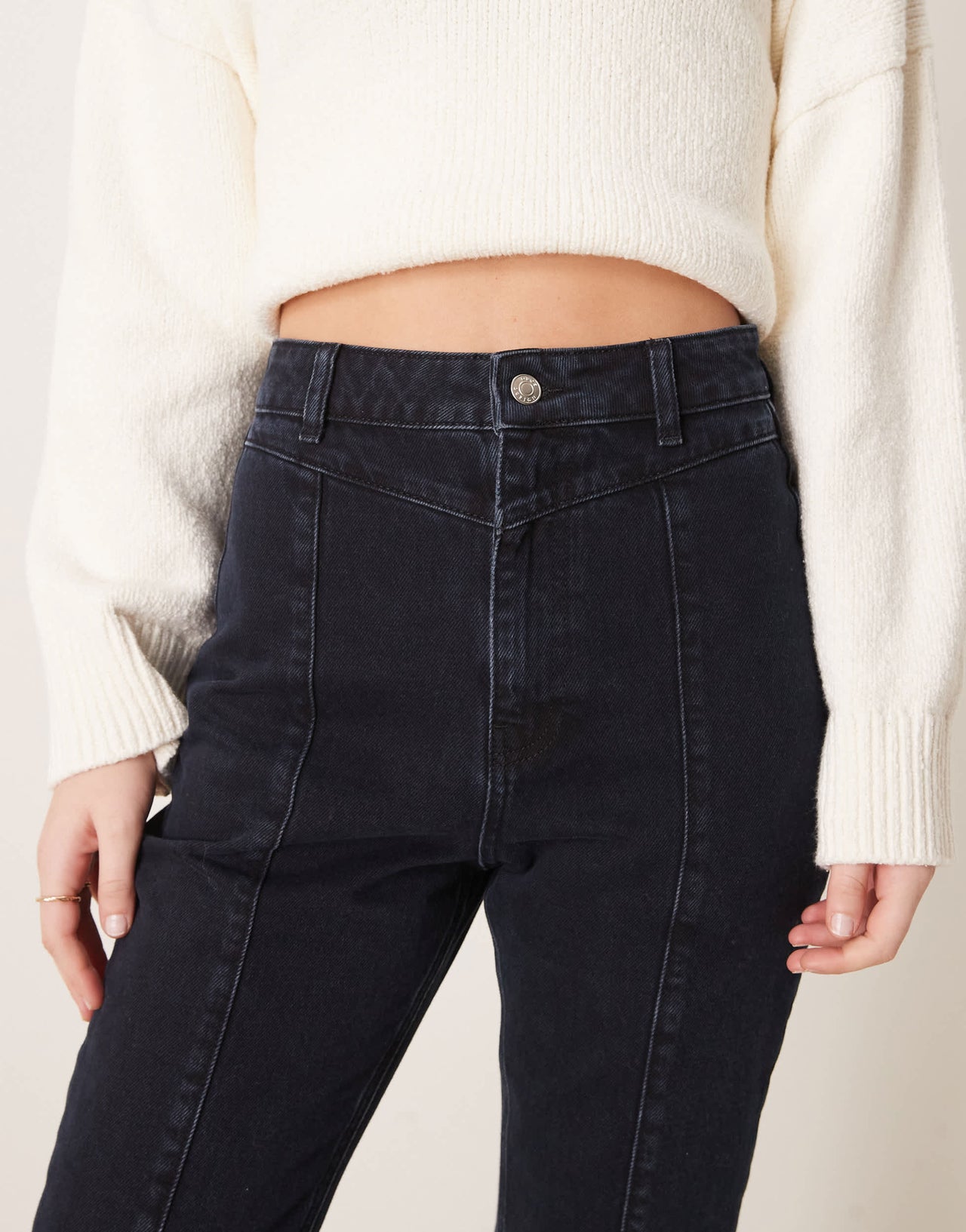 ASOS DESIGN seamed slim fit high waist jean