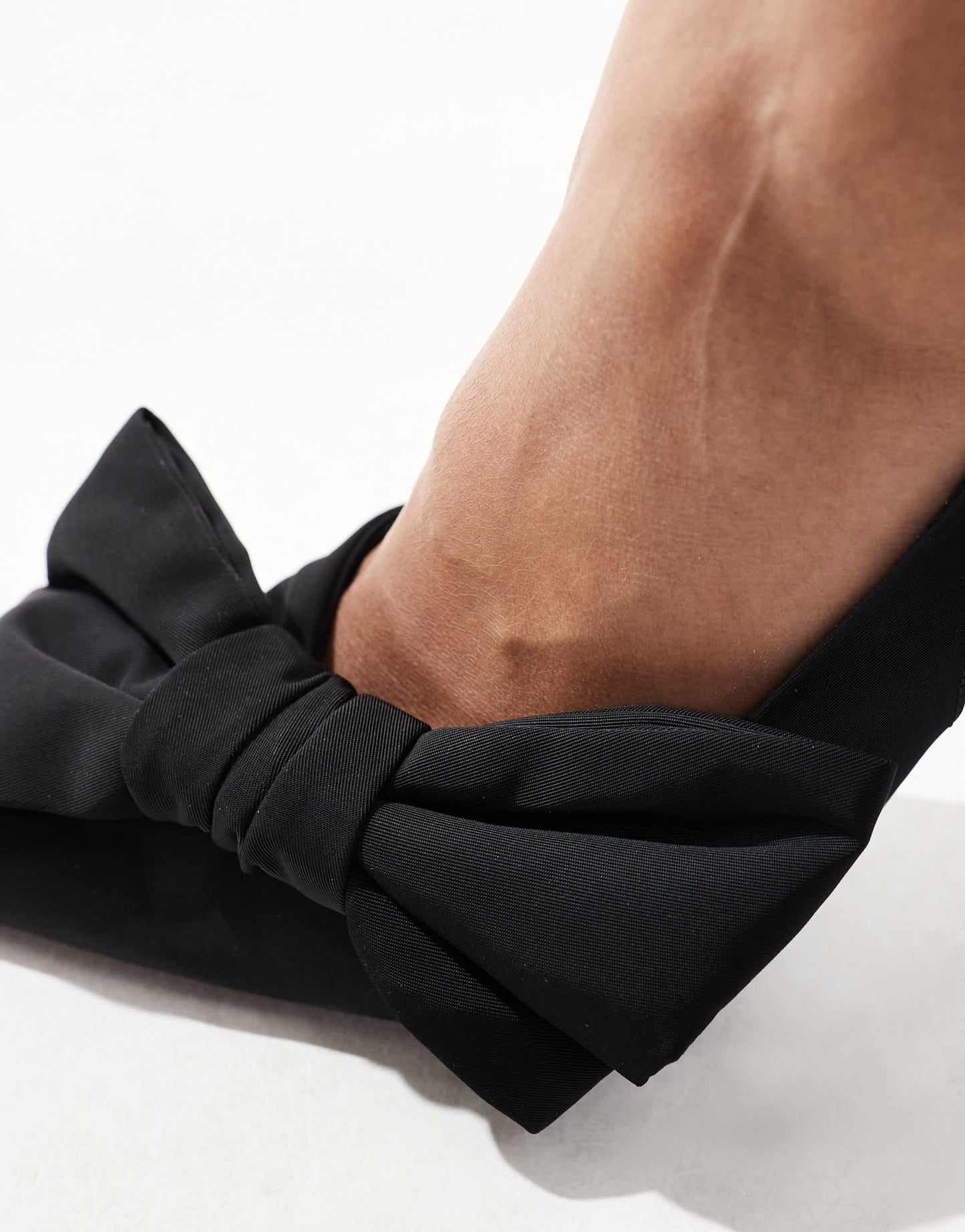 Stradivarius bow slingback heels in black