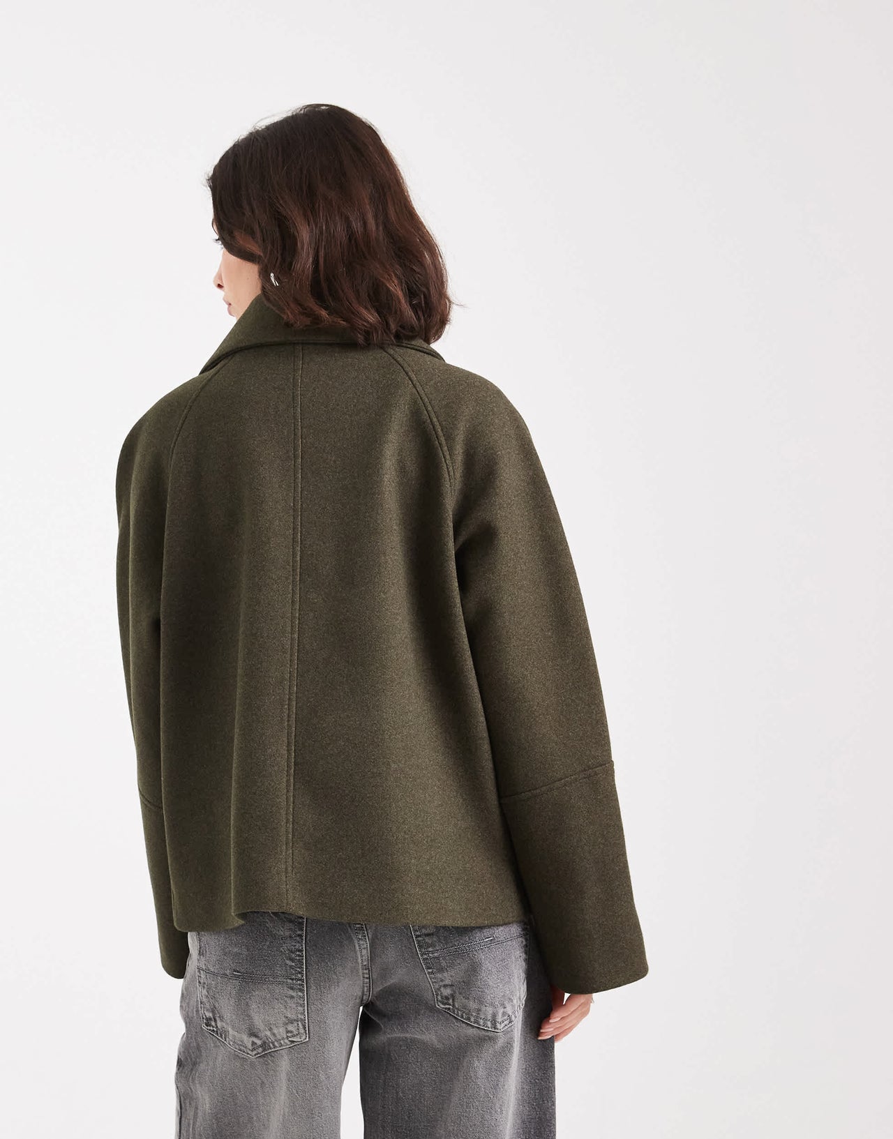 ASOS DESIGN formal pocket detail harrington coat in khaki