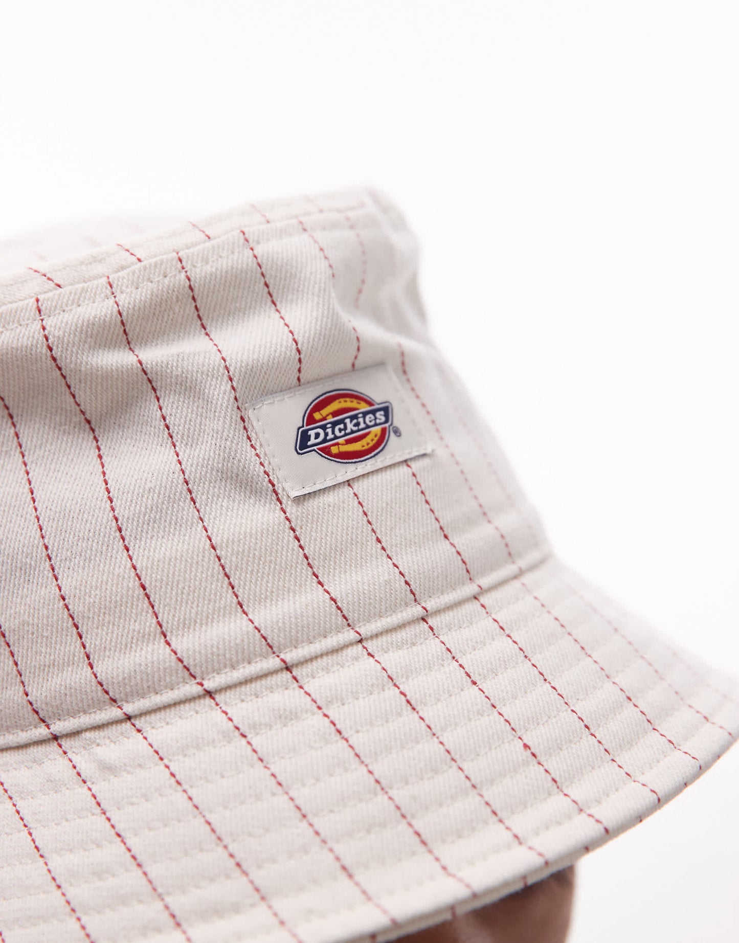 Dickies striped bucket hat in off white