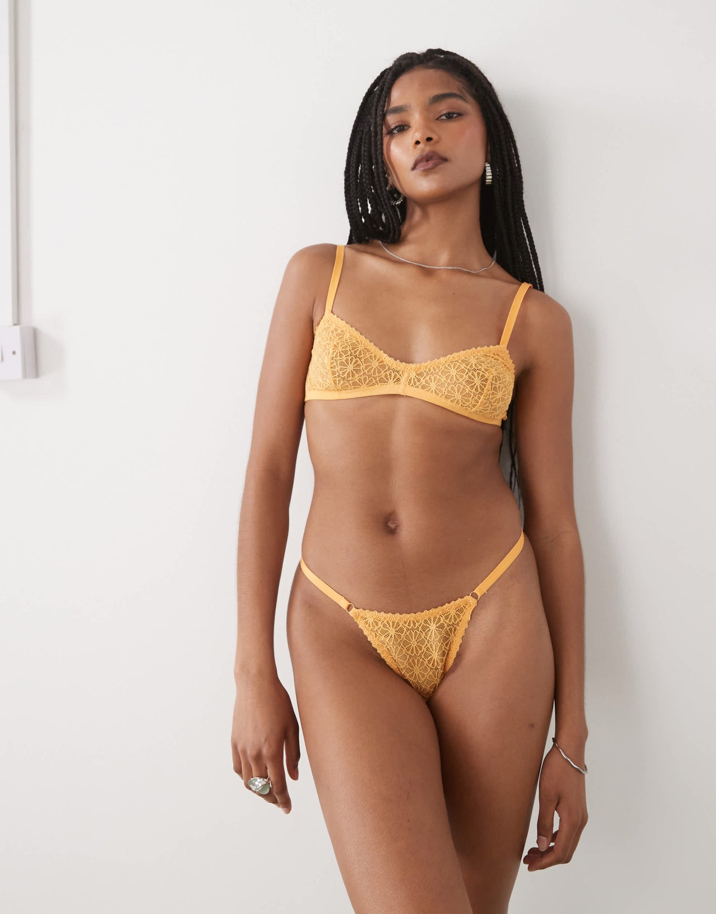 Motel uras lace thong in orange