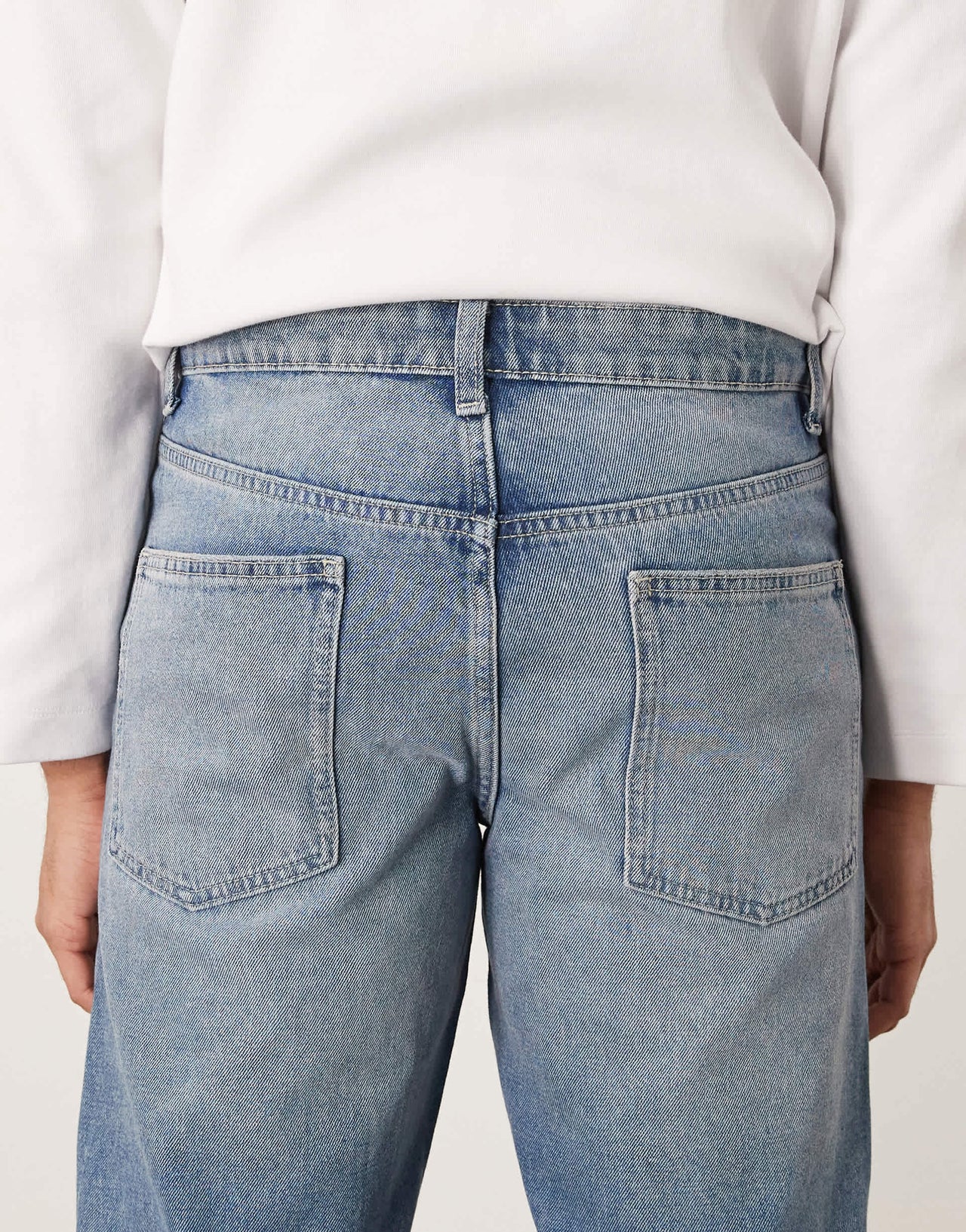 ASOS DESIGN tapered jeans in light wash blue