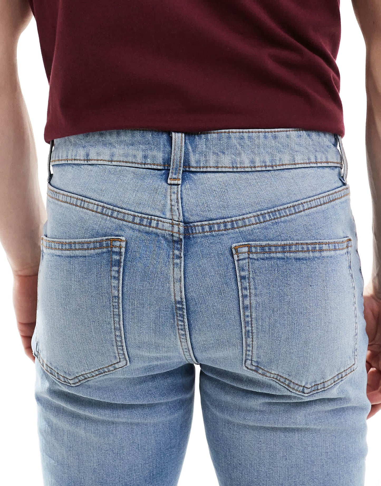 ASOS DESIGN skinny jeans in mid wash blue