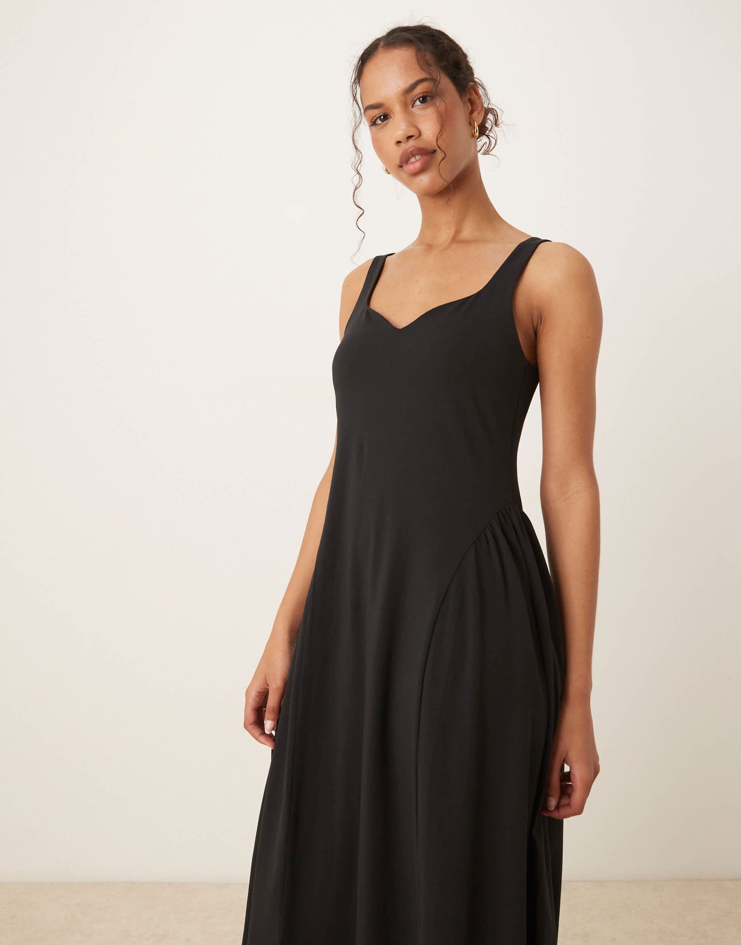 ASOS DESIGN summer maxi dress with full skirt in black