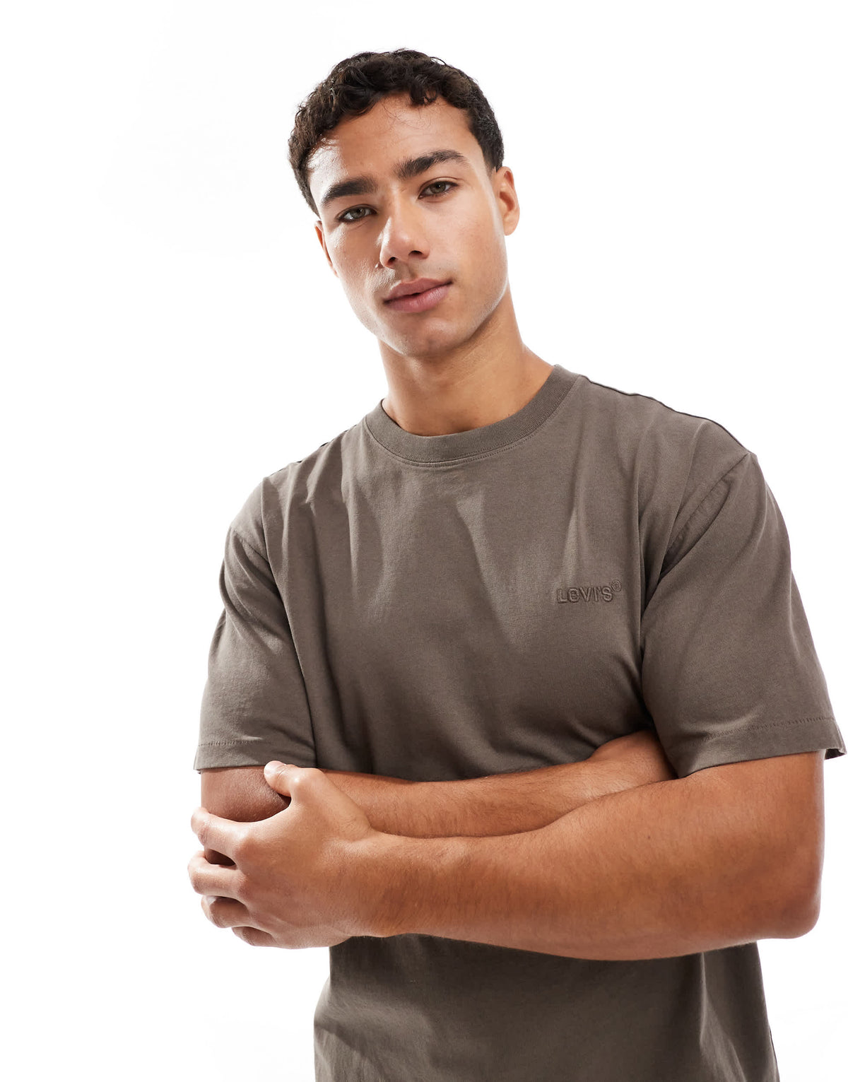 Levi's tonal logo vintage oversized garment dye t-shirt in khaki green
