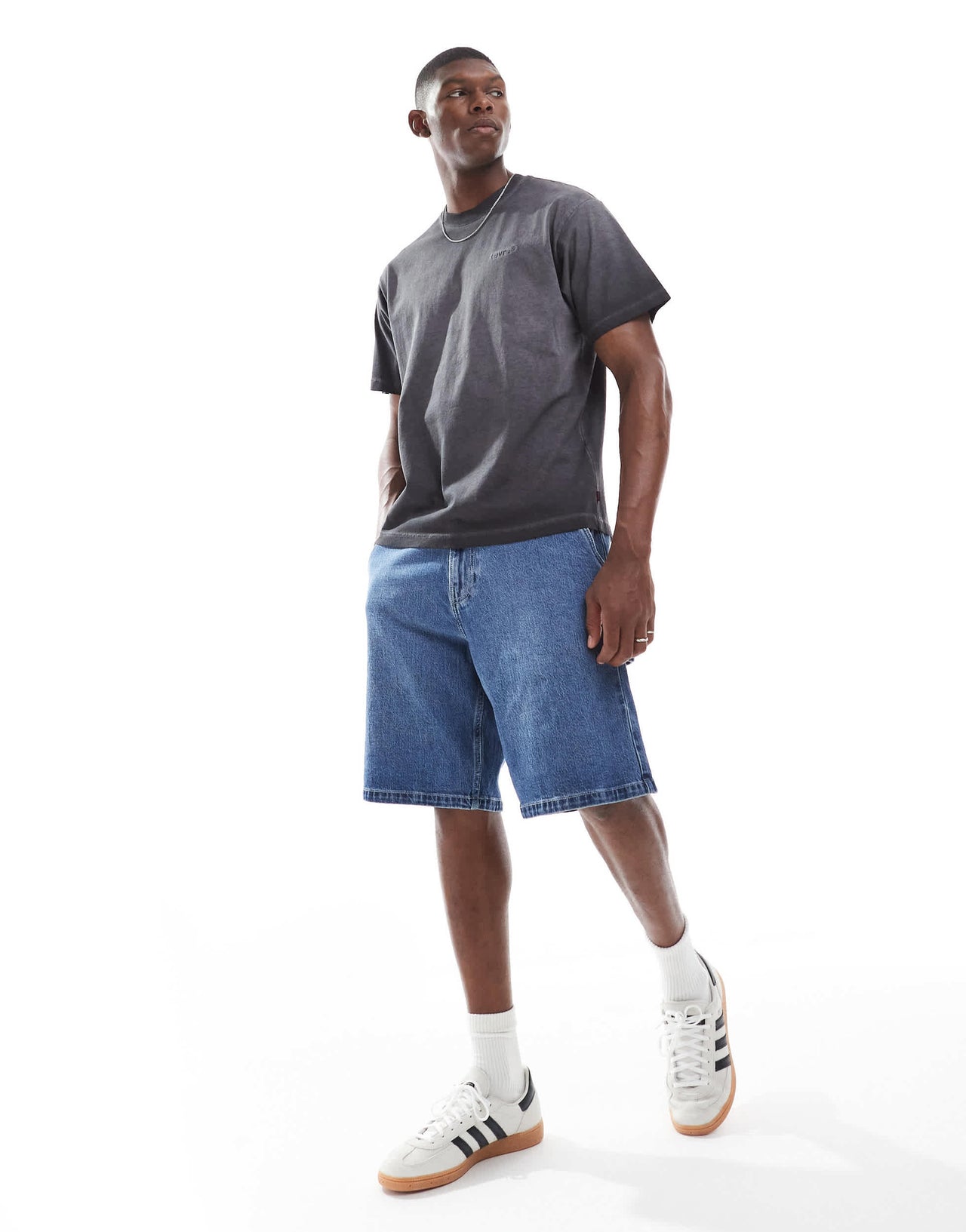 Levi's tonal logo vintage oversized garment wash t-shirt in charcoal