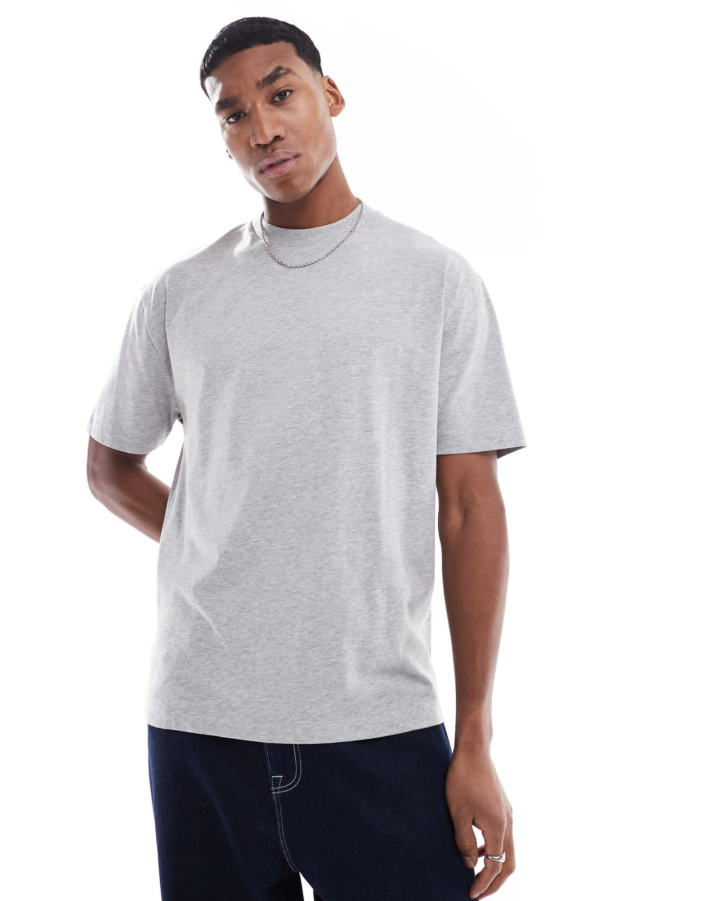 ASOS DESIGN Essentials relaxed t-shirt in grey marl