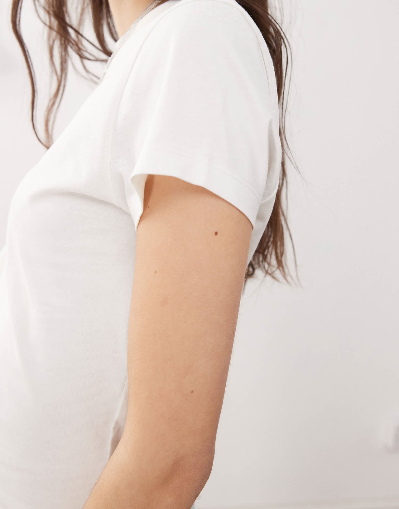 COLLUSION baby tee in white