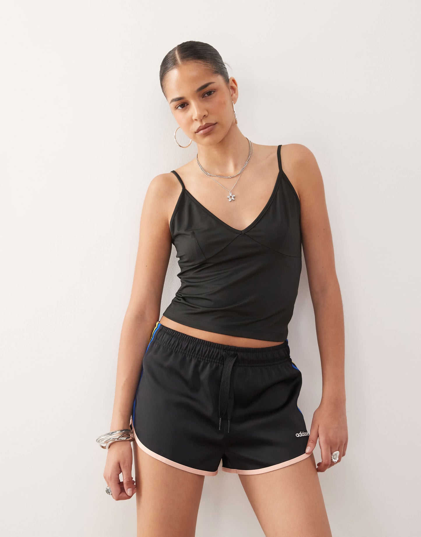 COLLUSION deep v cami in black