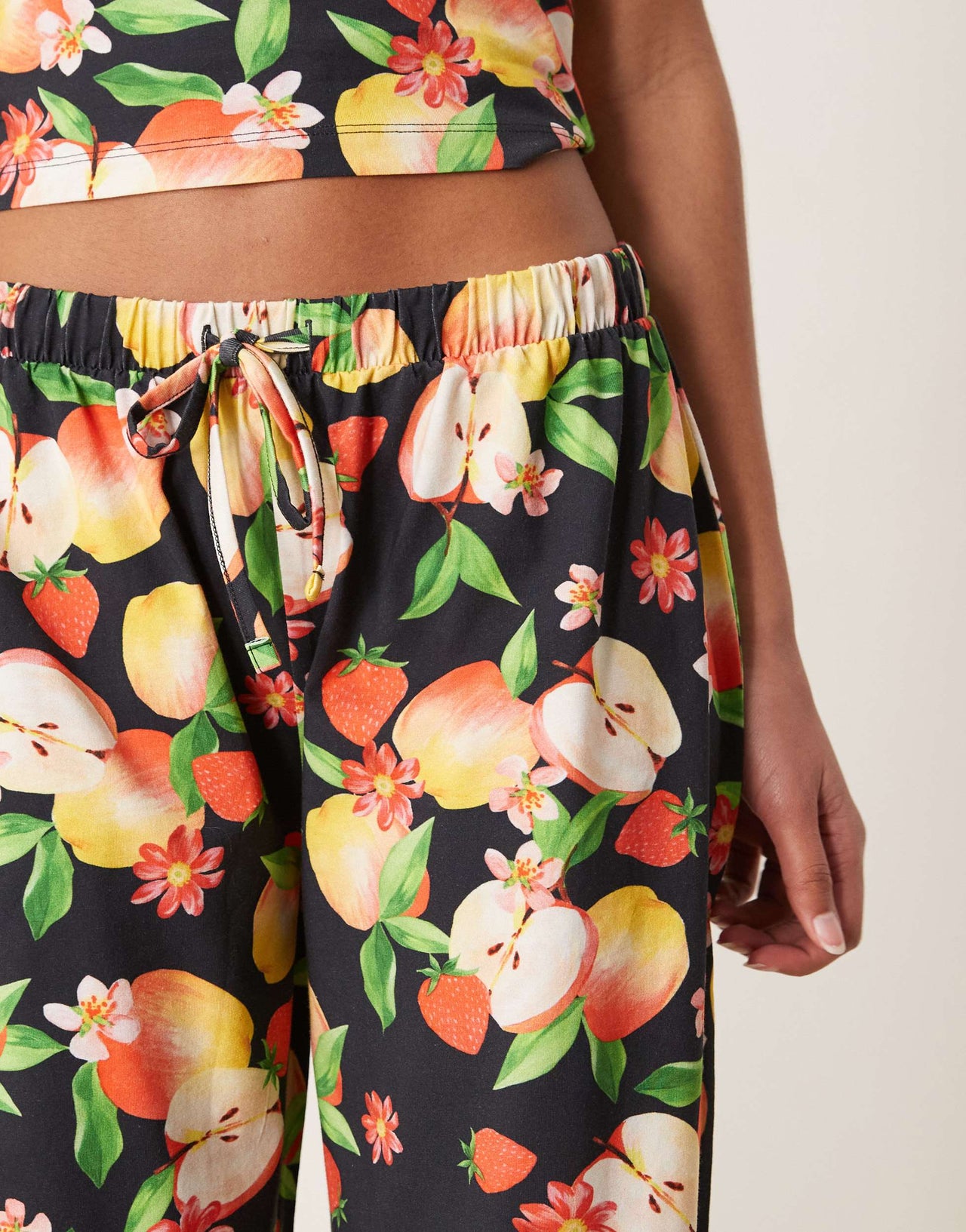 ASOS DESIGN wide leg trouser co-ord in fruit print