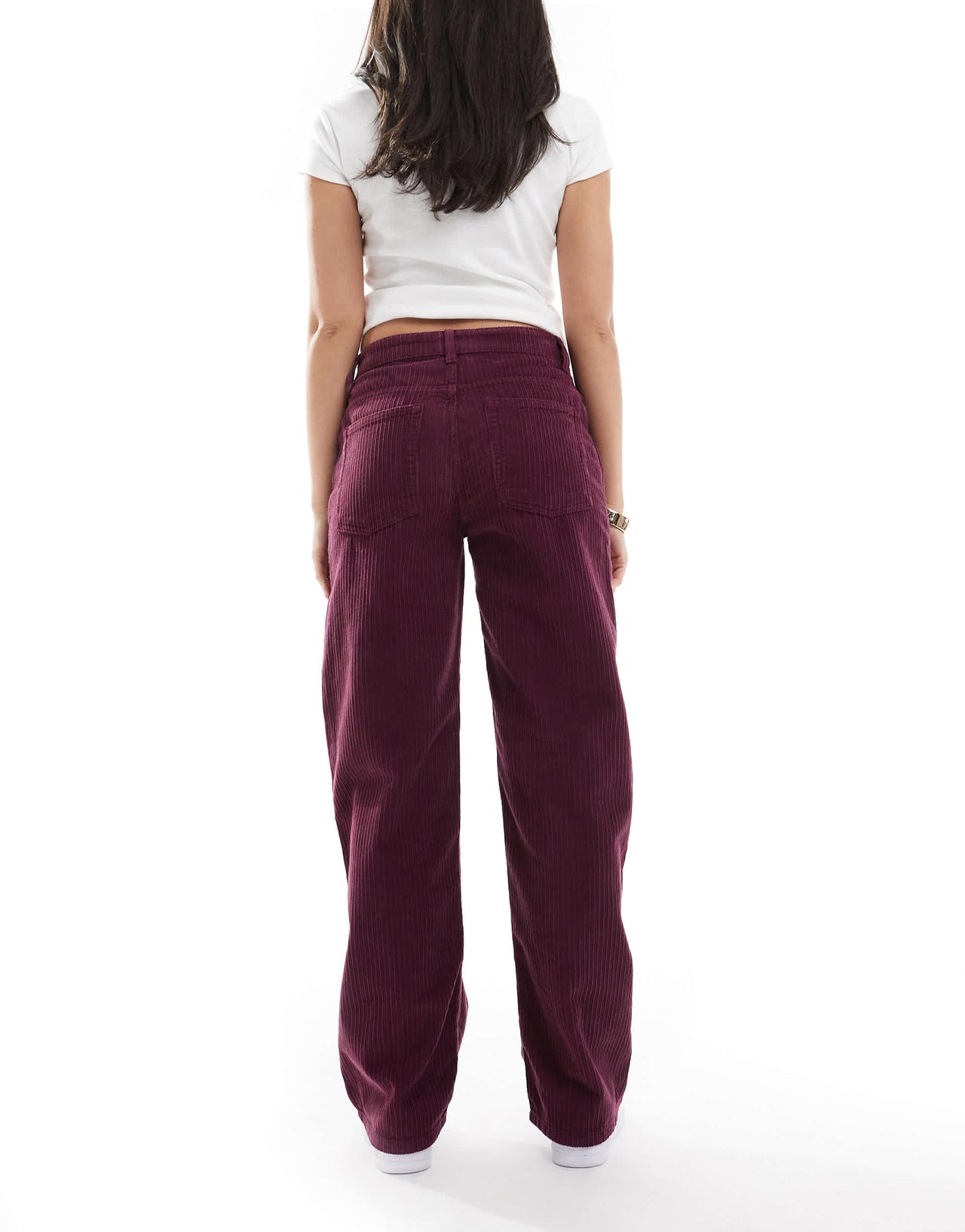 ASOS DESIGN cord baggy boyfriend jean in plum
