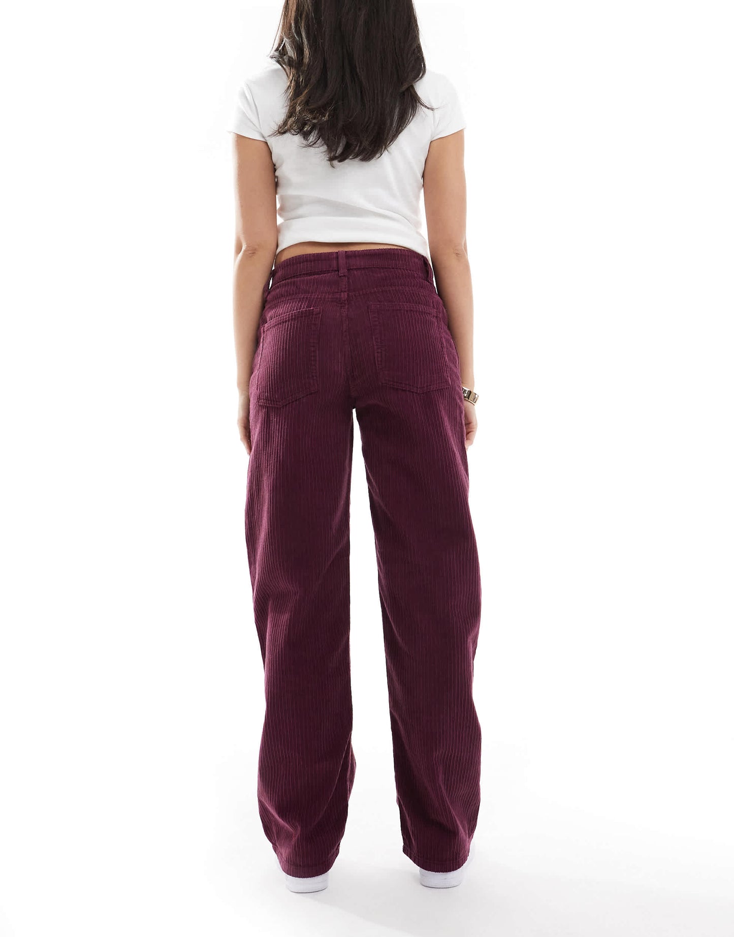 ASOS DESIGN cord baggy boyfriend jean in plum