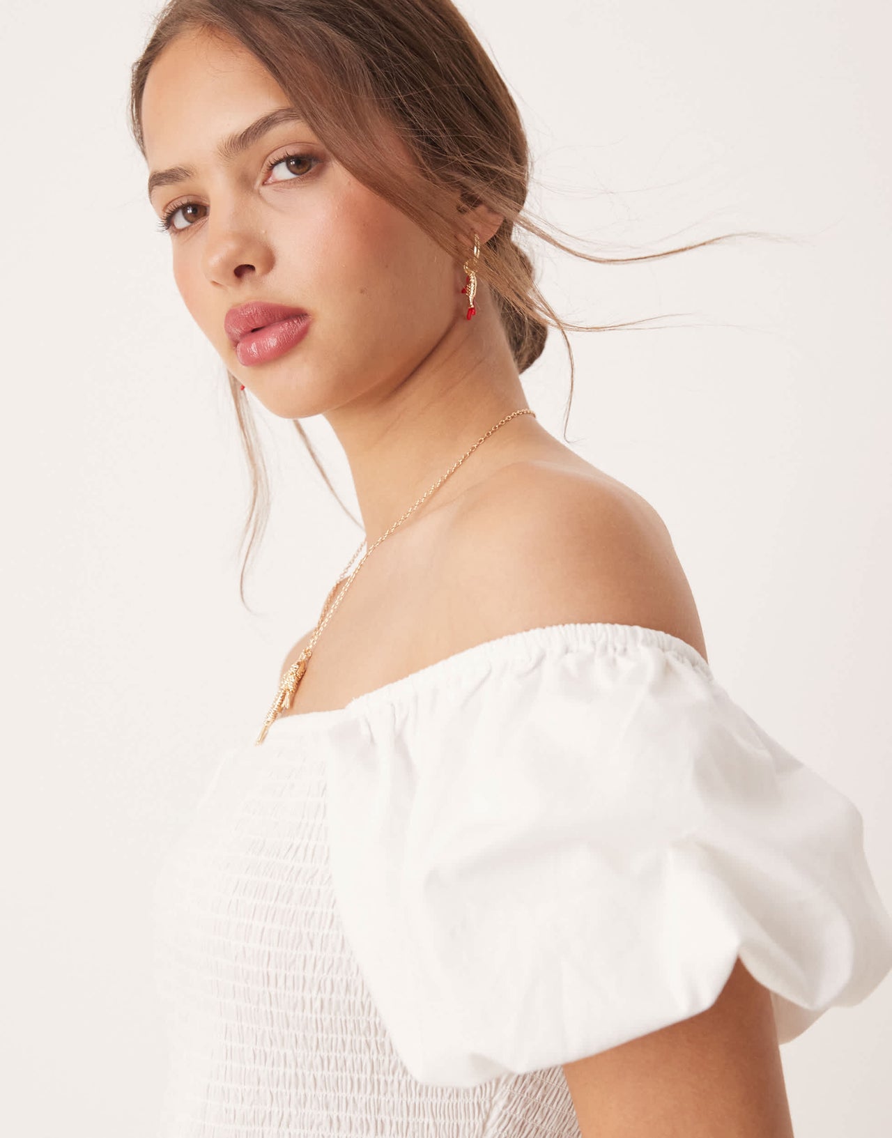 Miss Selfridge puffball mini dress in white