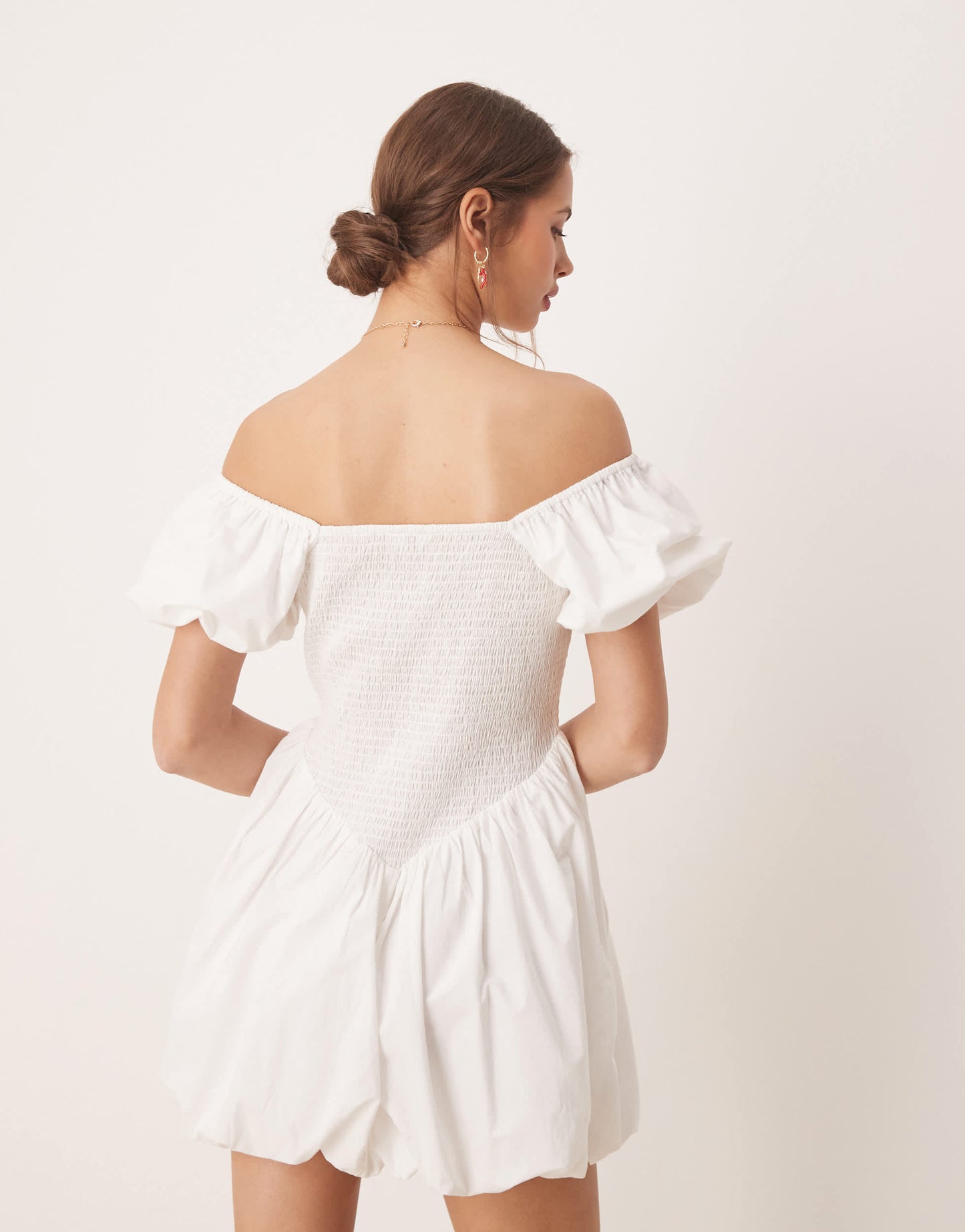 Miss Selfridge puffball mini dress in white