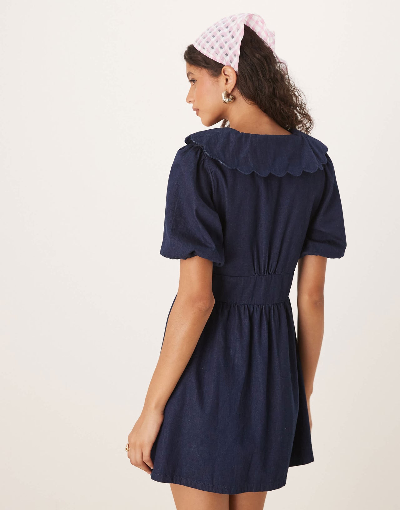 Nobody's Child Birdie denim mini dress in dark blue