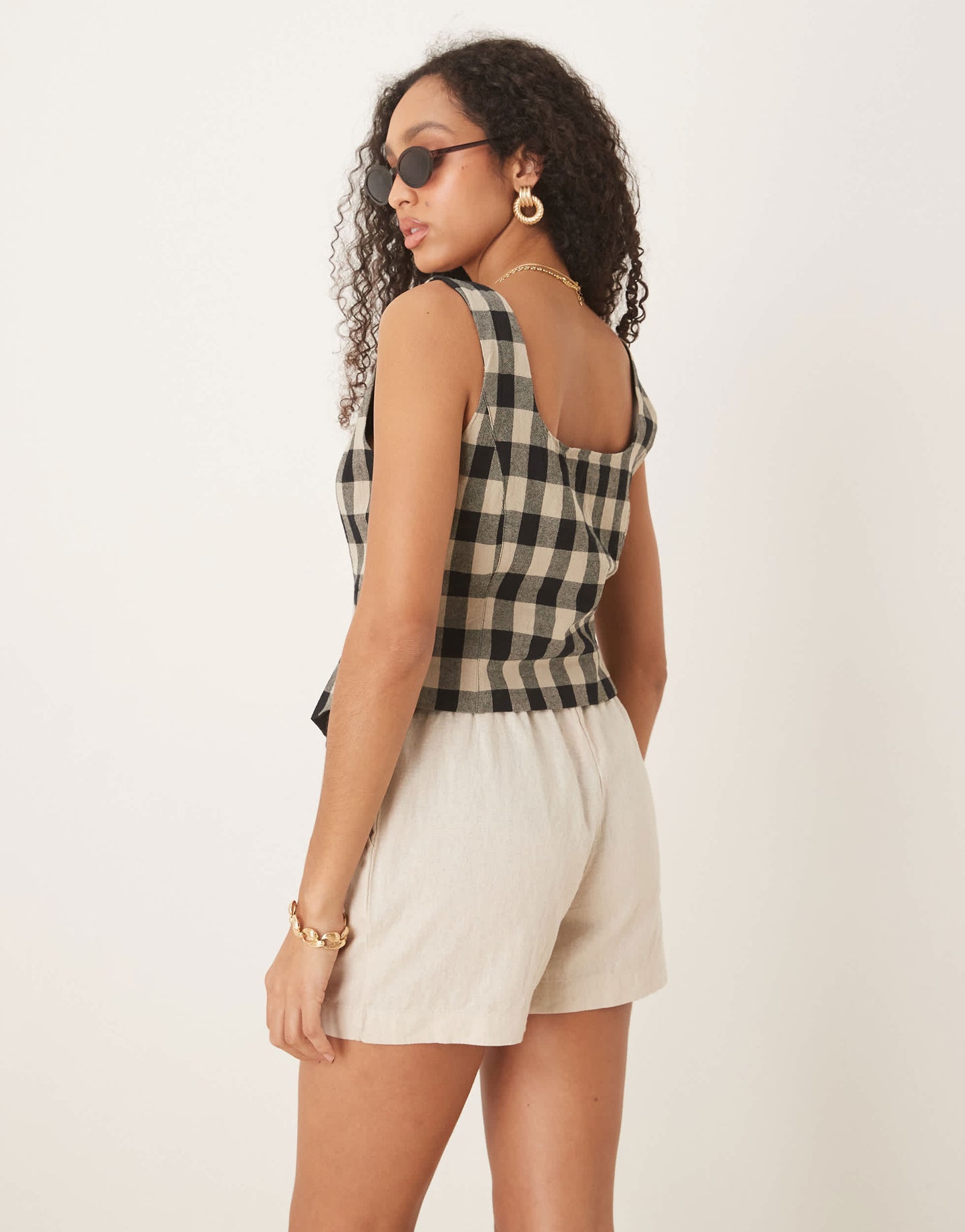 Nobody's Child Celeste waistcoat in mono gingham