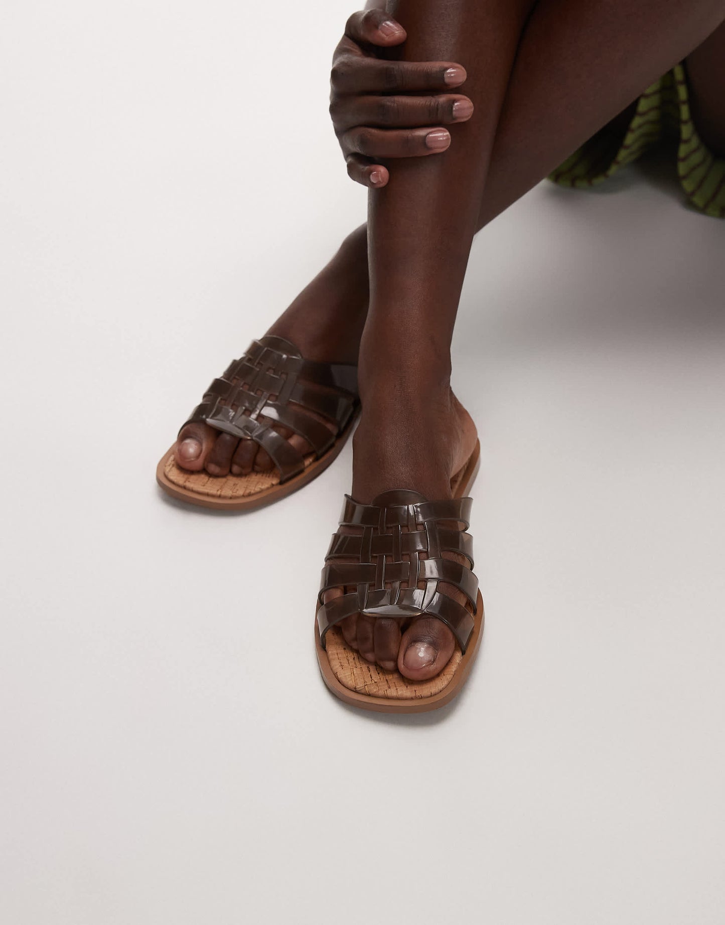 Topshop Kris jelly flat sandals in smoke grey