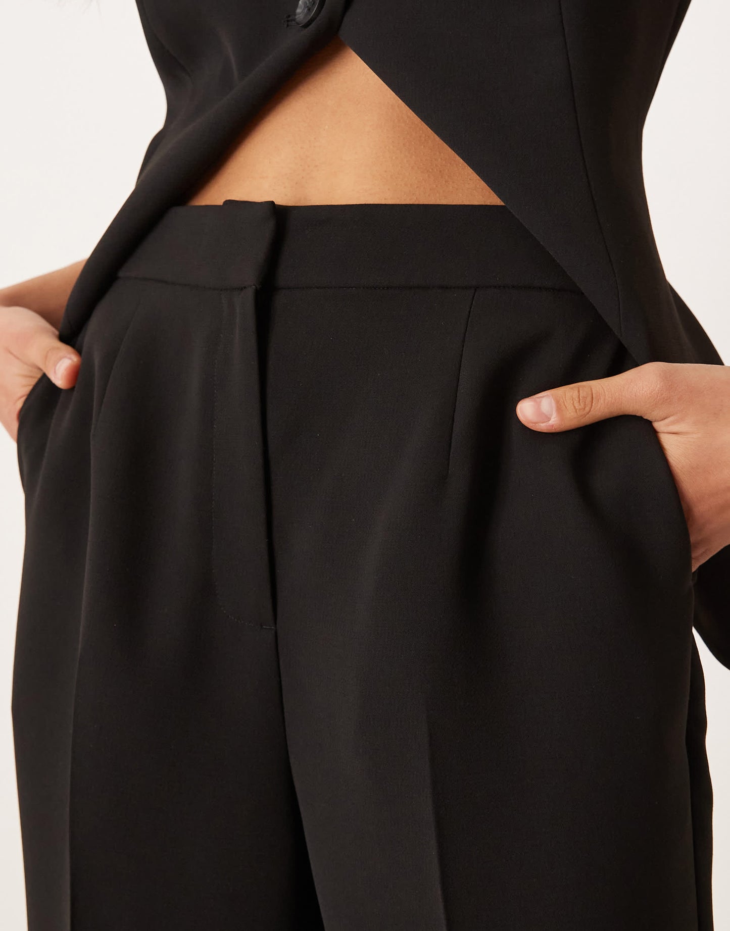 Nobody's Child Etta crop tailored trousers co-ord in black
