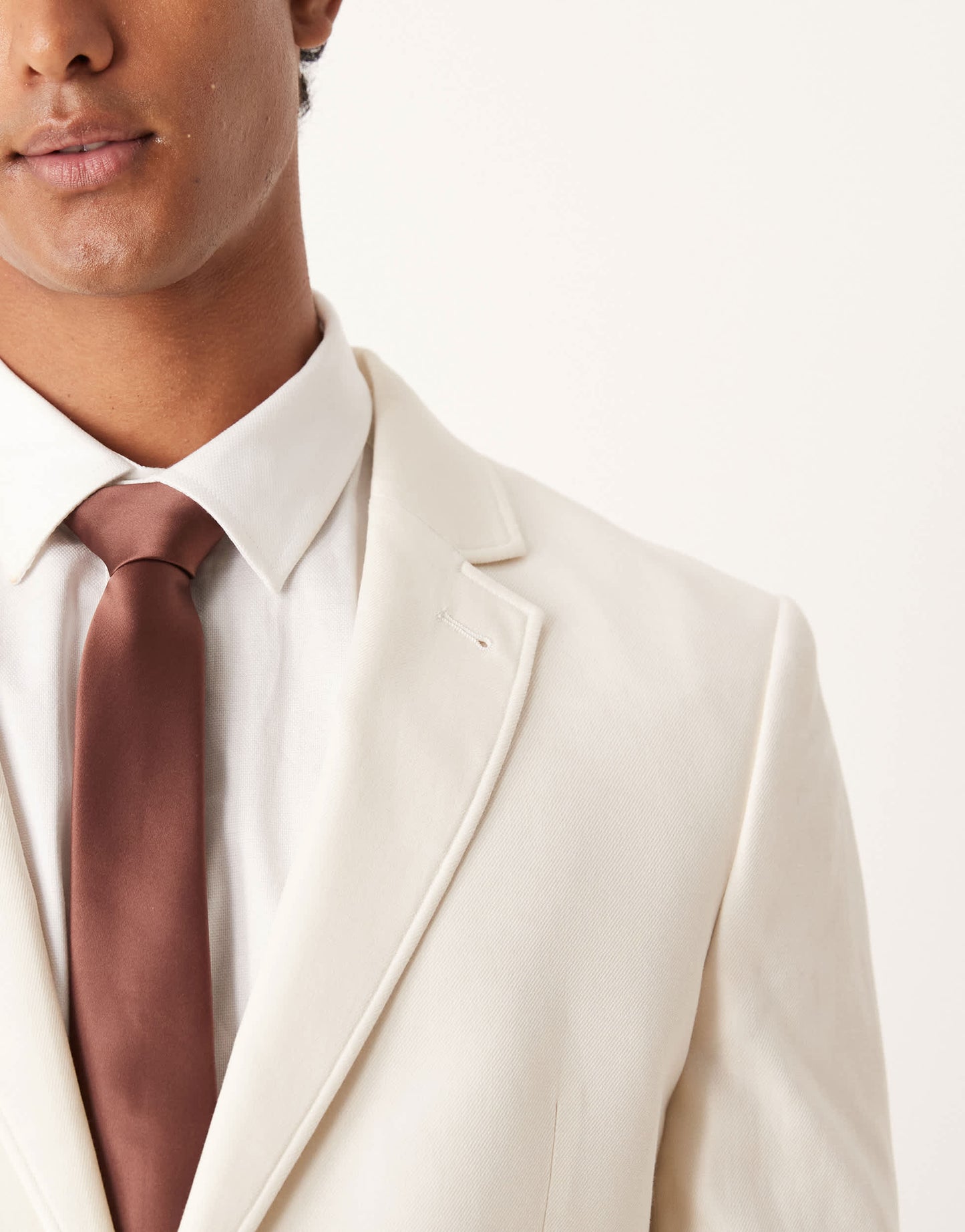 ASOS DESIGN slim cotton linen blend blazer in ecru