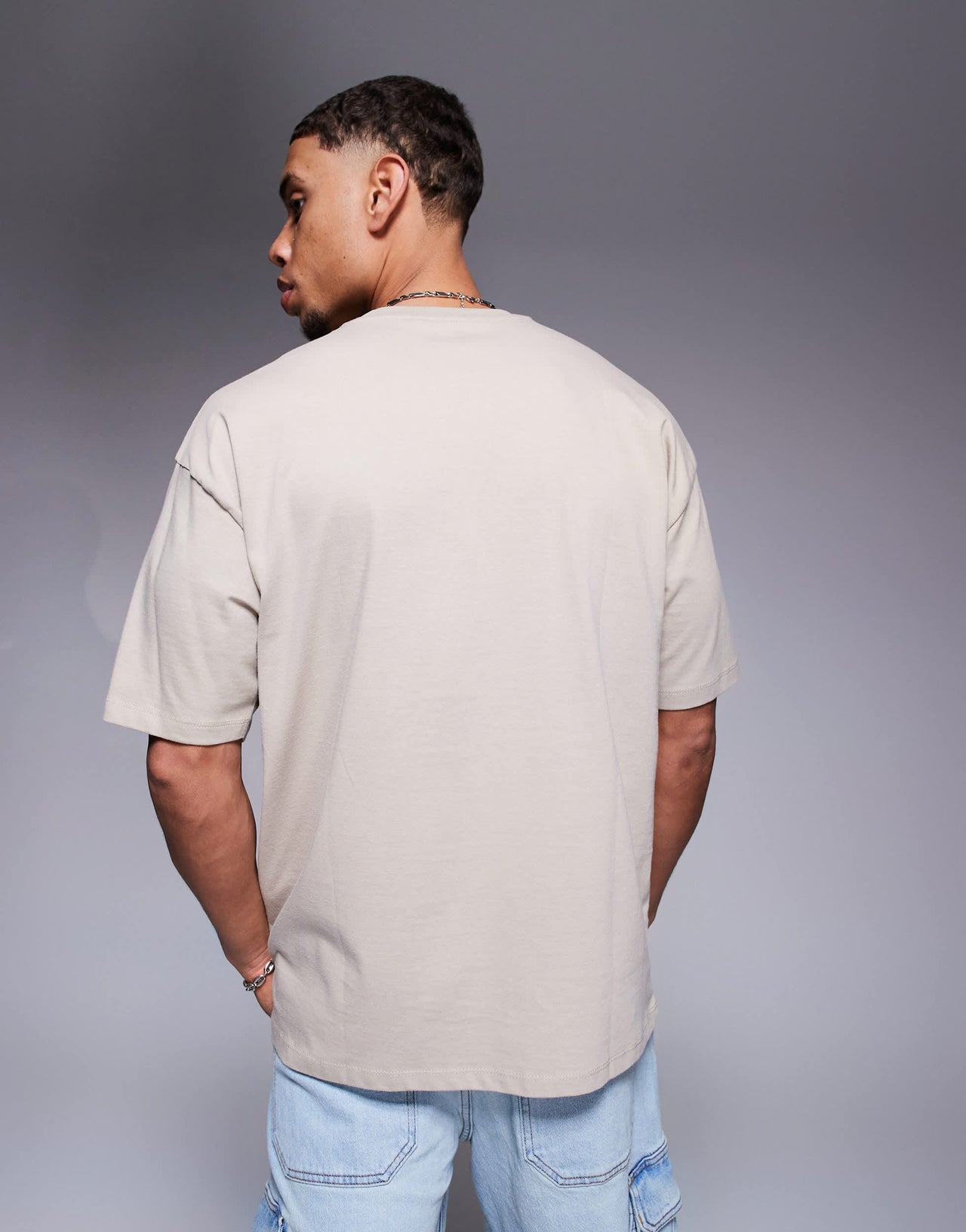 ASOS DESIGN oversized t-shirt with high summer graphic in beige
