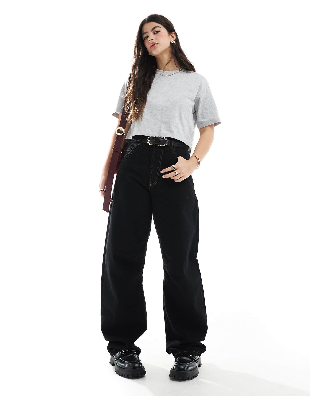 Cotton On boxy cropped t-shirt in grey