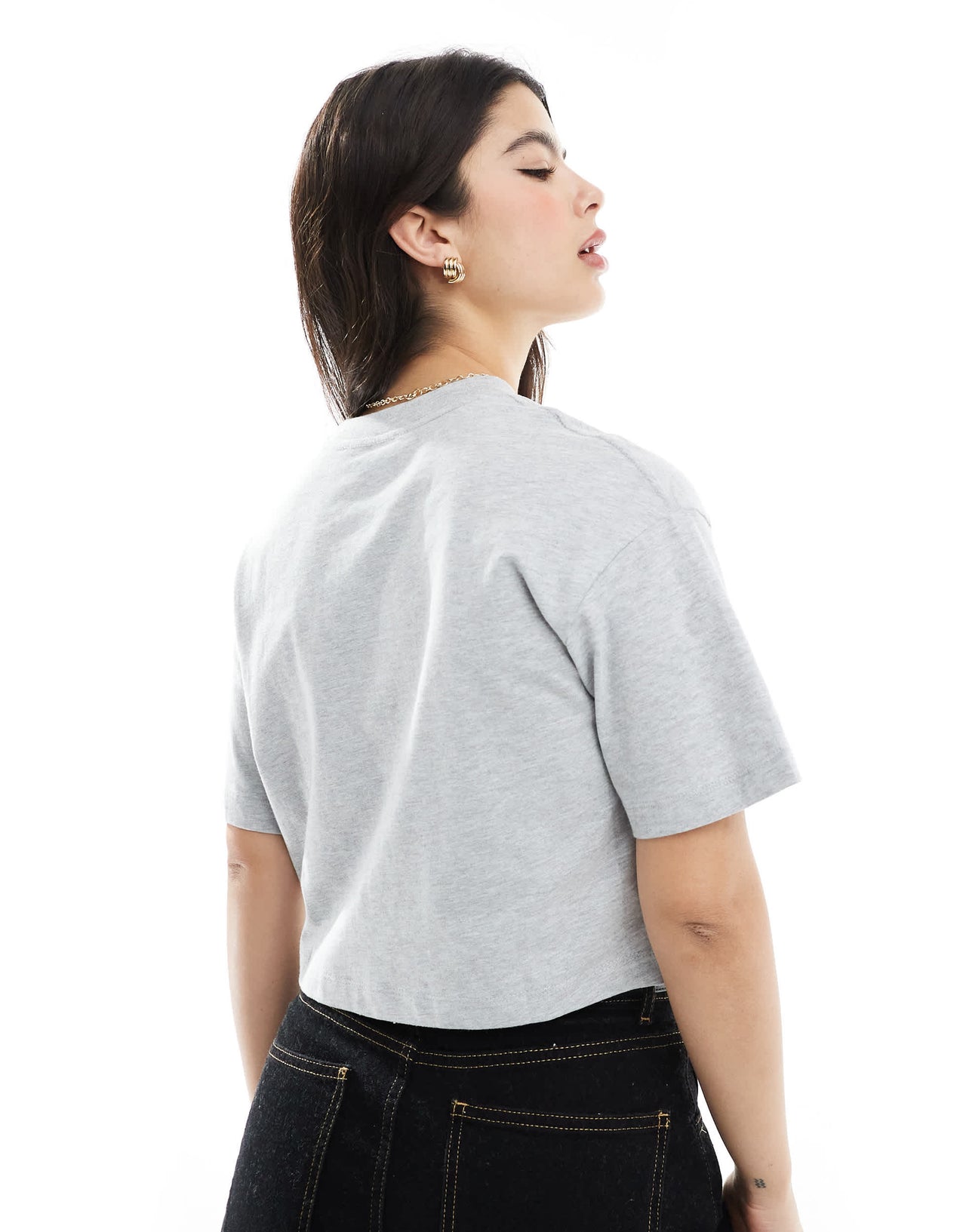 Cotton On boxy cropped t-shirt in grey
