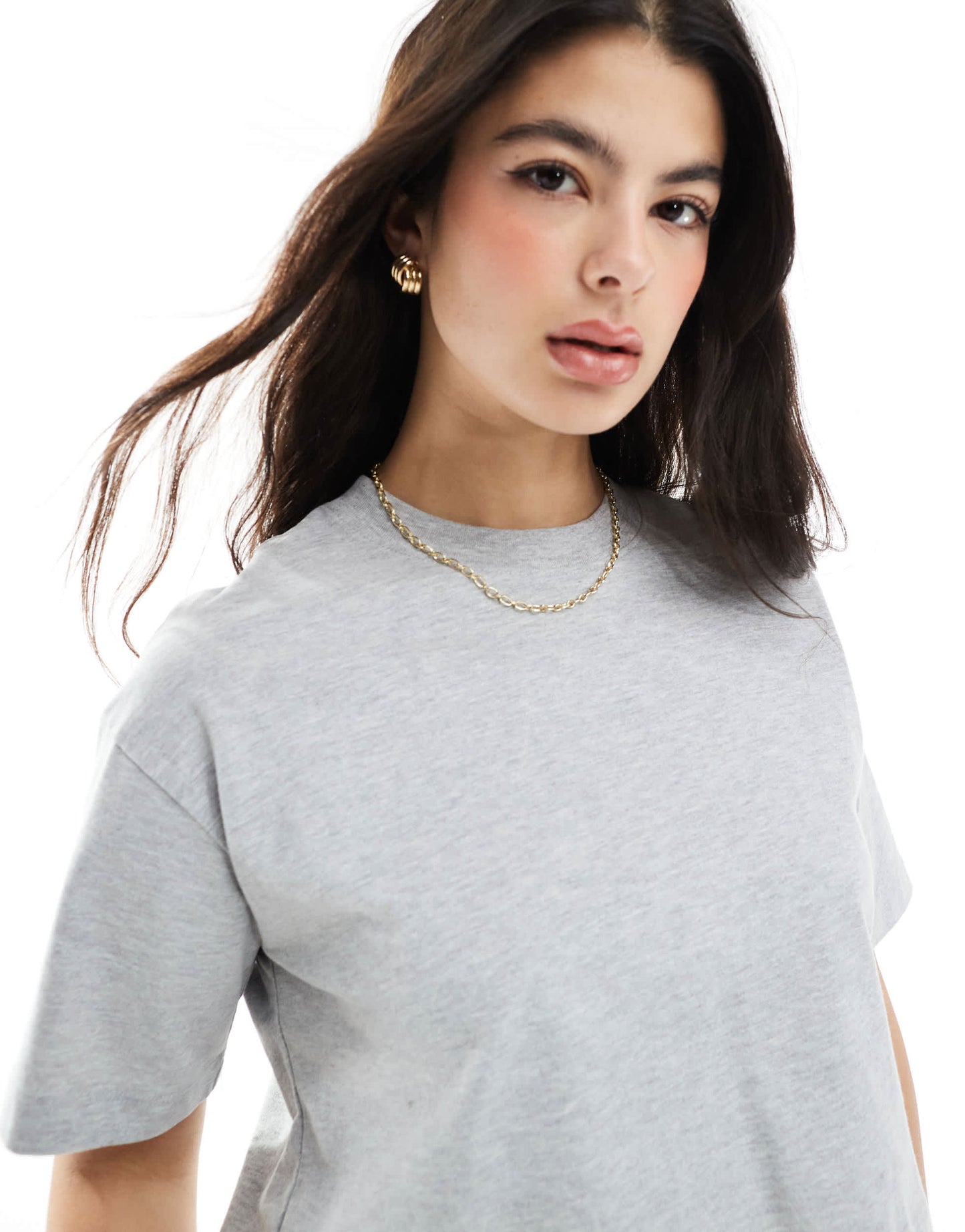 Cotton On boxy cropped t-shirt in grey