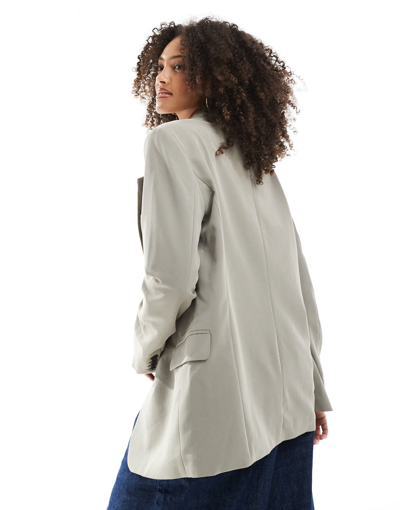 Pull&Bear oversized double button blazer co-ord in sand