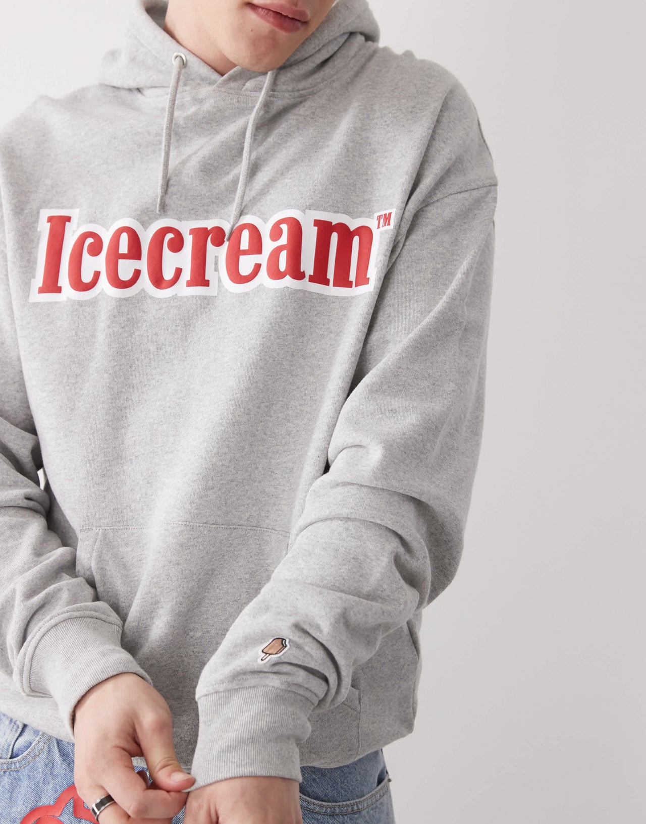 ICECREAM logo pullover hoodie in grey