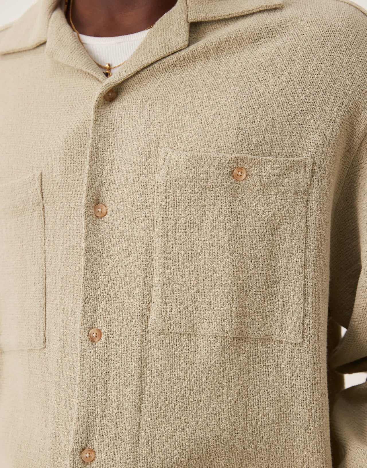 ASOS DESIGN boxy oversized textured shirt in sage green