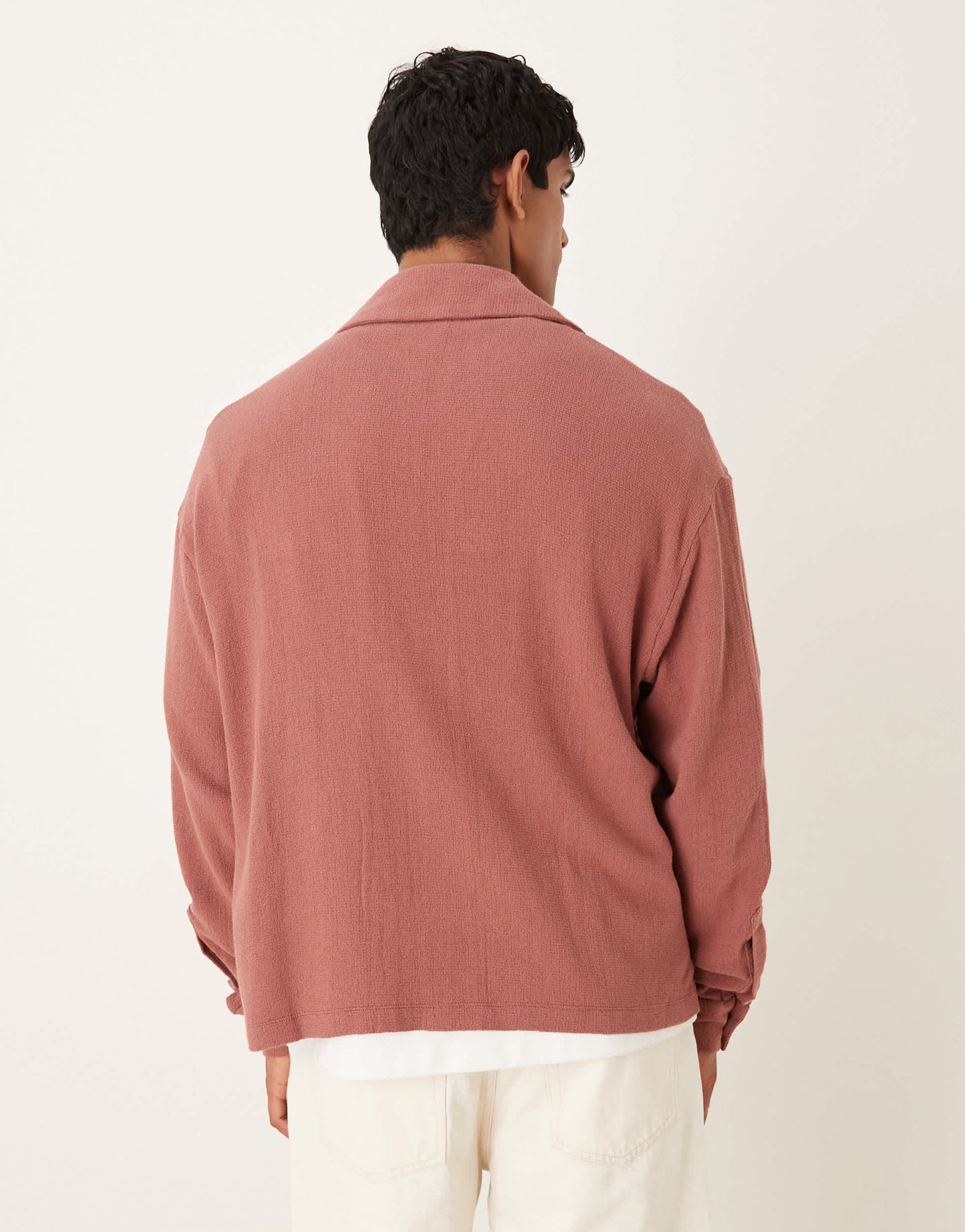 ASOS DESIGN boxy oversized textured shirt in rust