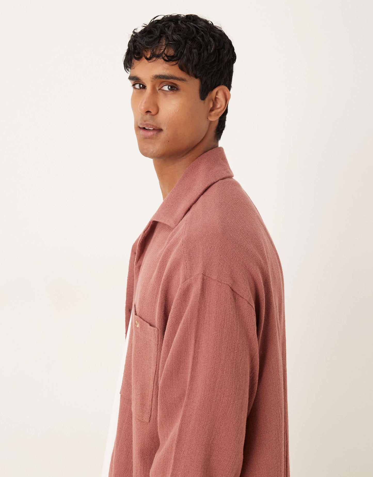 ASOS DESIGN boxy oversized textured shirt in rust