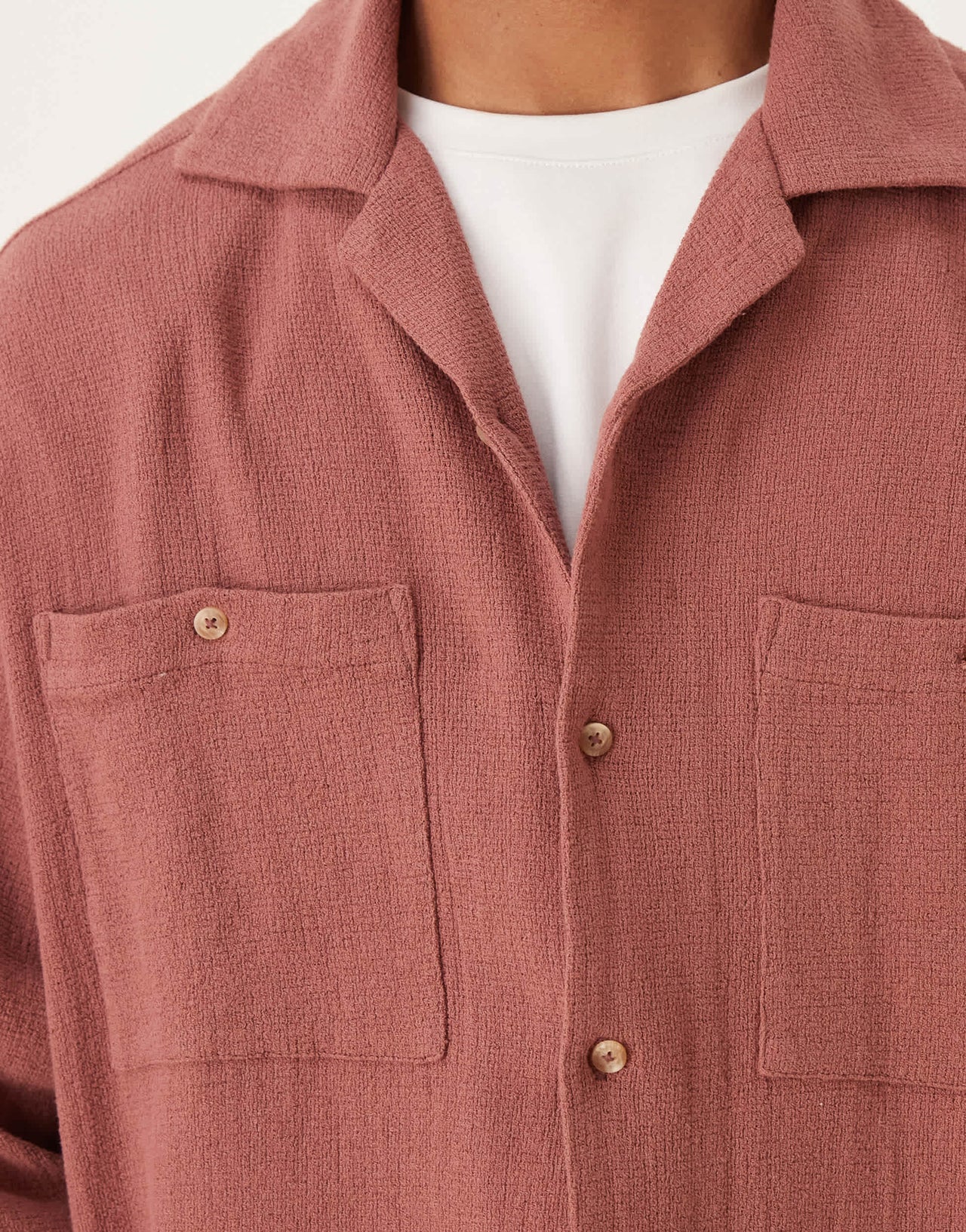 ASOS DESIGN boxy oversized textured shirt in rust