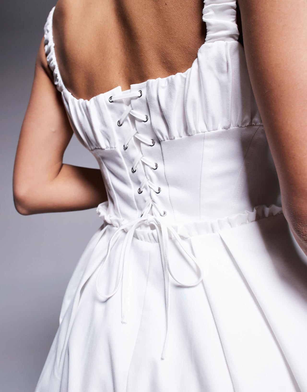 River Island strappy puffball dress in white