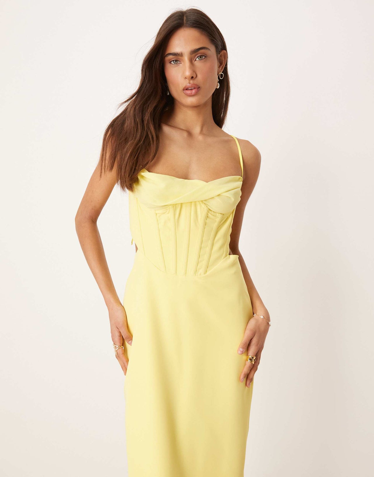 Bardot Martini midi dress in limoncello