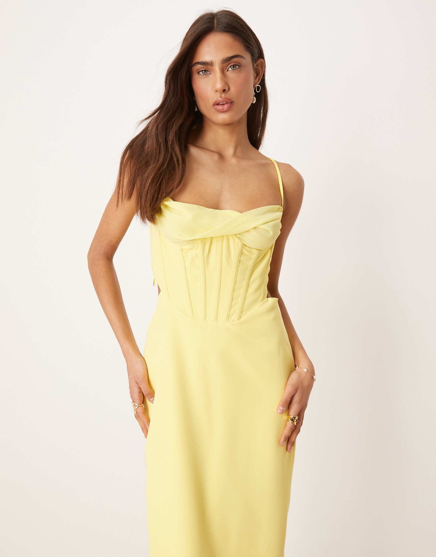 Bardot Martini midi dress in limoncello