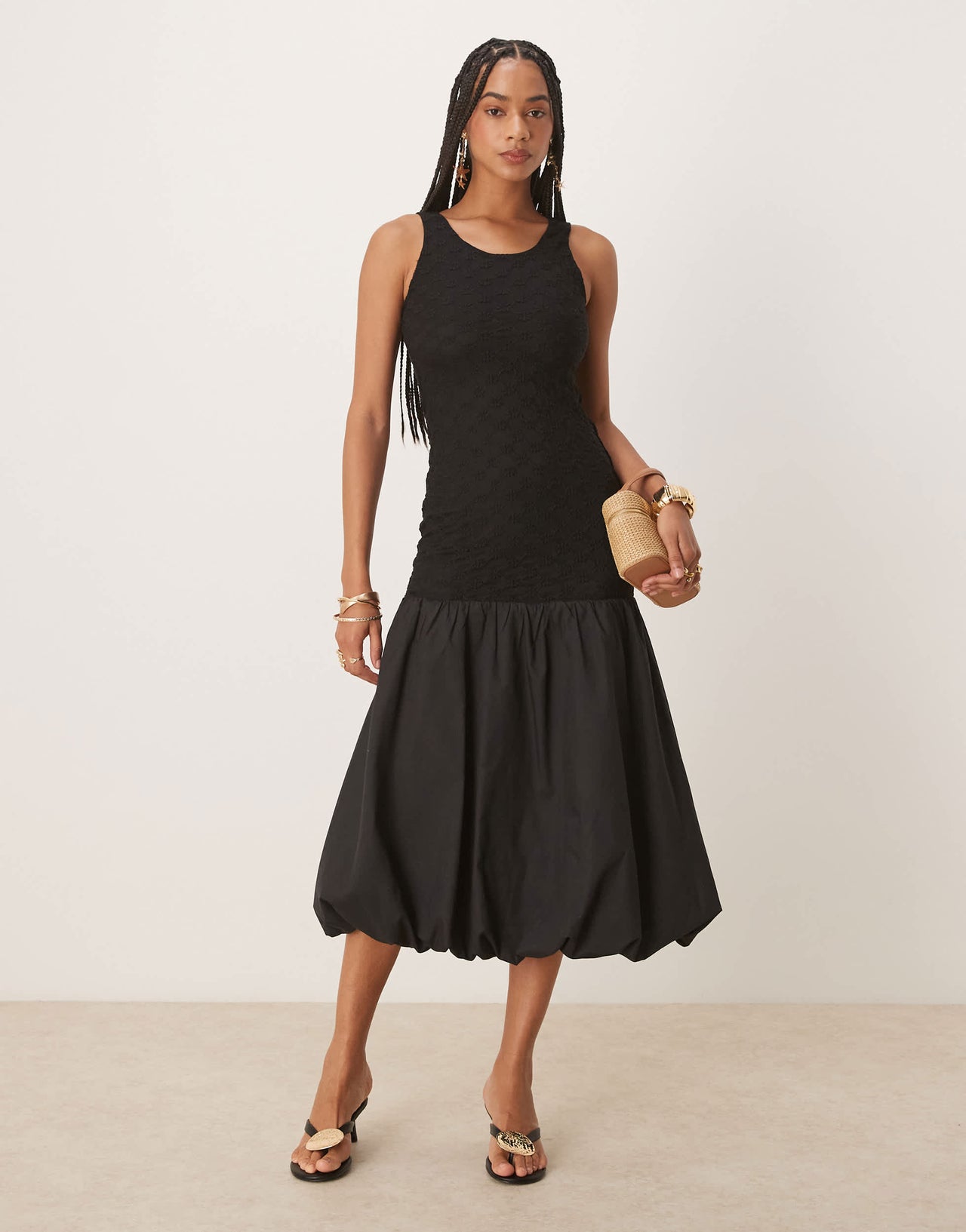 Bardot Melody lace poplin maxi dress in black