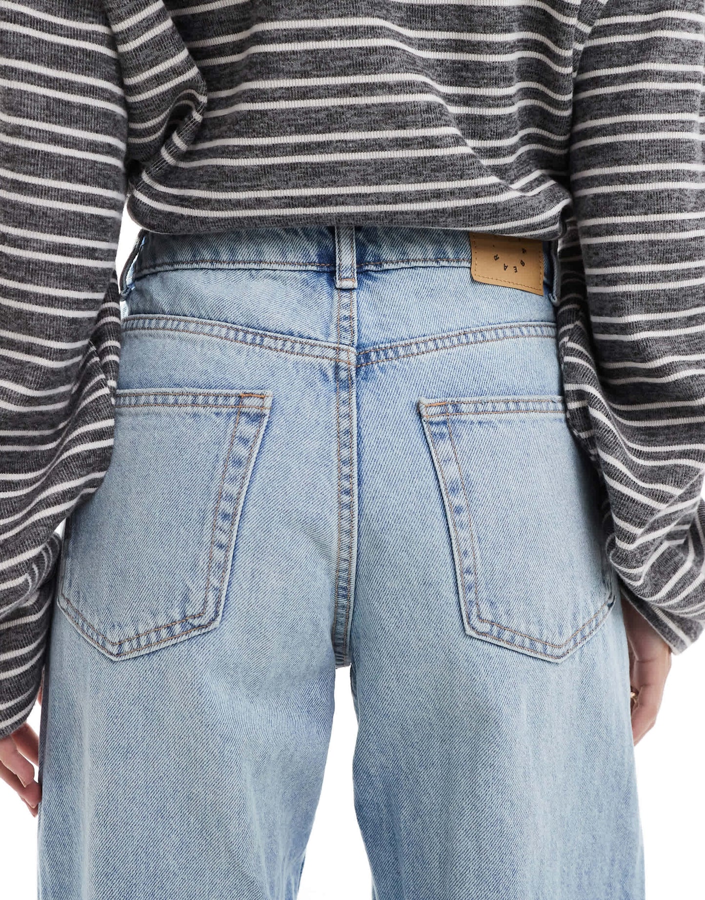 Pull&Bear wide leg jeans in light blue