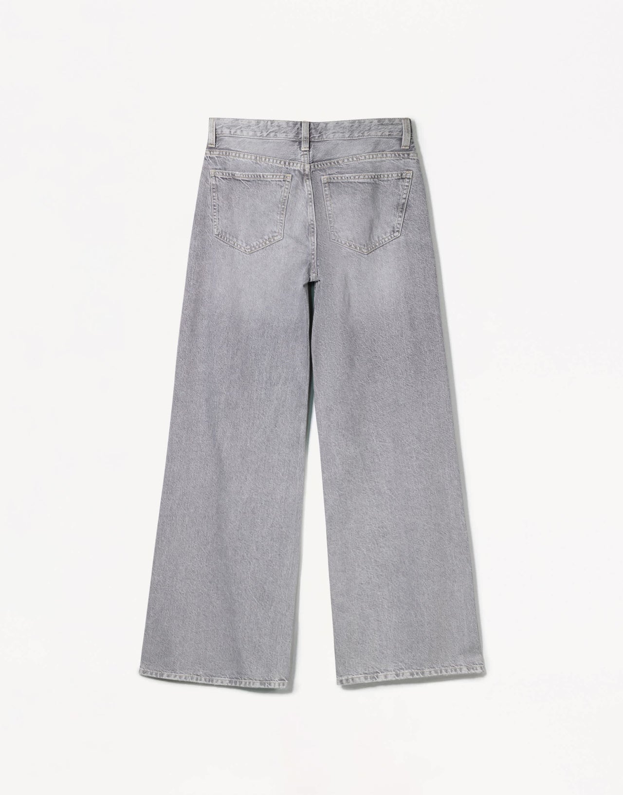 Bershka petite high waisted wide leg jeans in grey