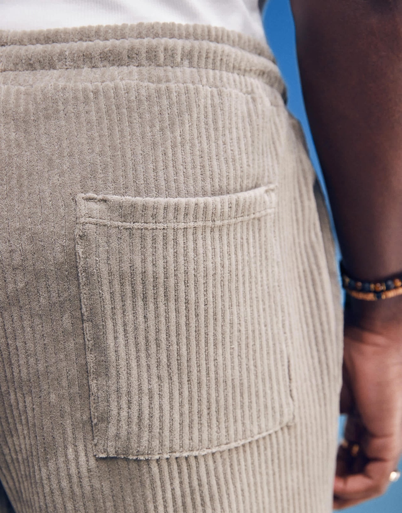 ASOS DESIGN oversized ribbed velour short in beige