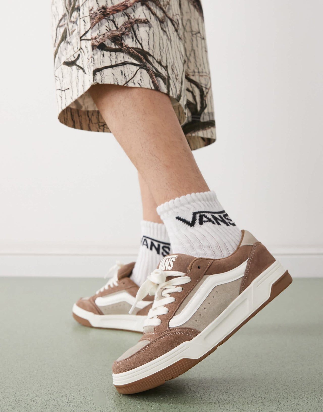 Vans Hylane chunky suede trainers in two tone tan