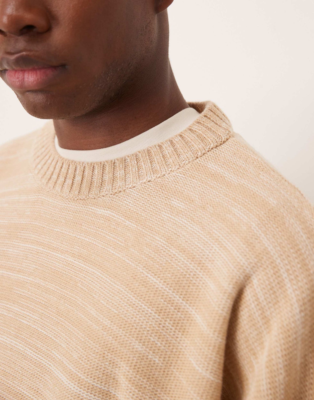 ASOS DESIGN super oversized boxy fit knitted crew neck jumper in oatmeal marl
